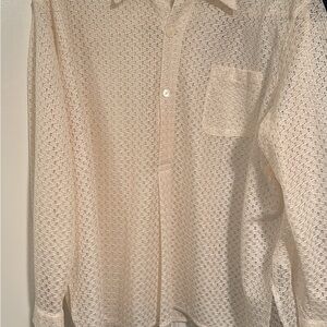 Our Legacy Cream Patterned Casual Shirt